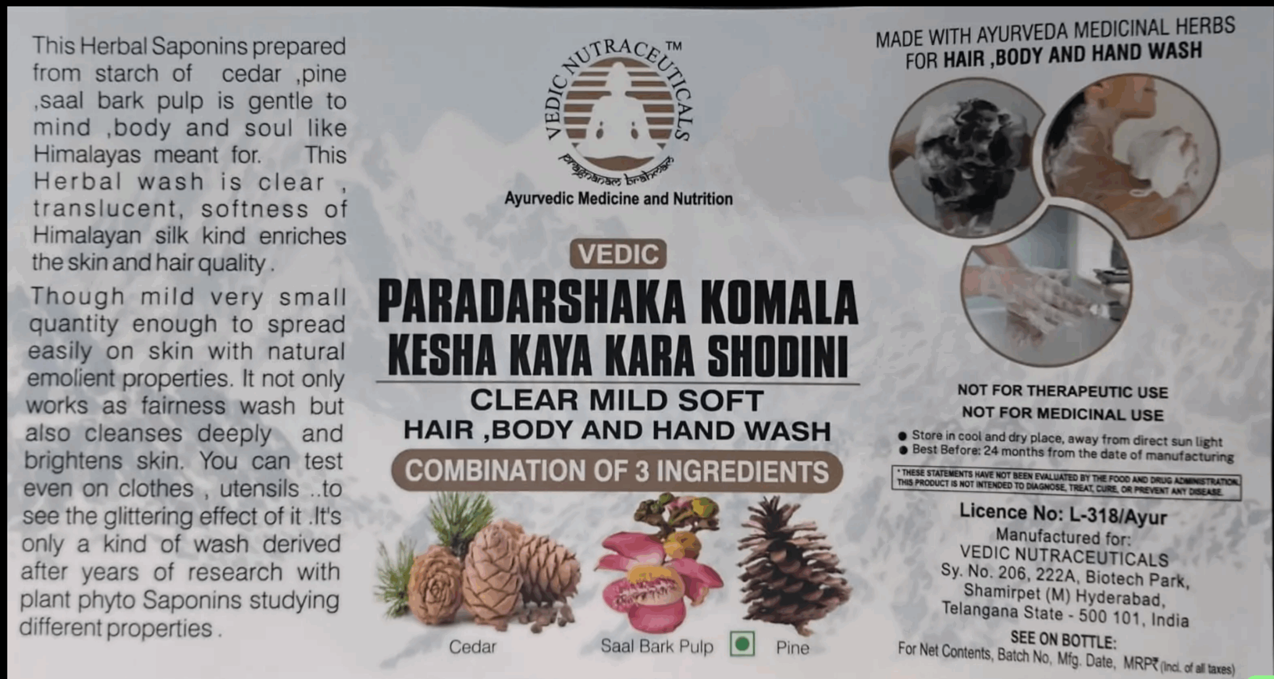 Paradarshaka Komala Kesha, Kaya and Kara Shodini – 500 ml - Image 3